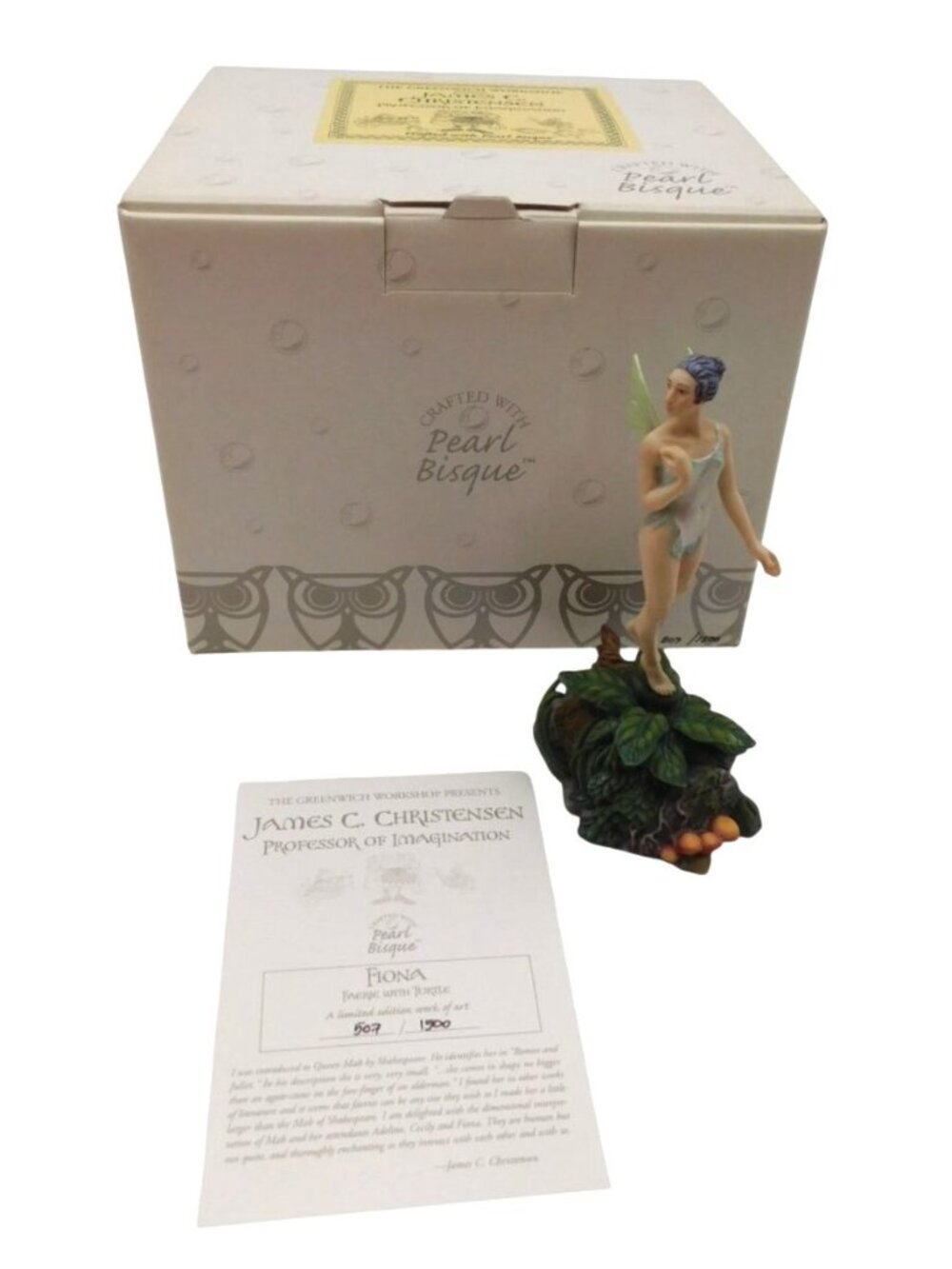 Greenwich Workshop Pearl Bisque Fiona the Turtle Faerie Figurine With Box COA